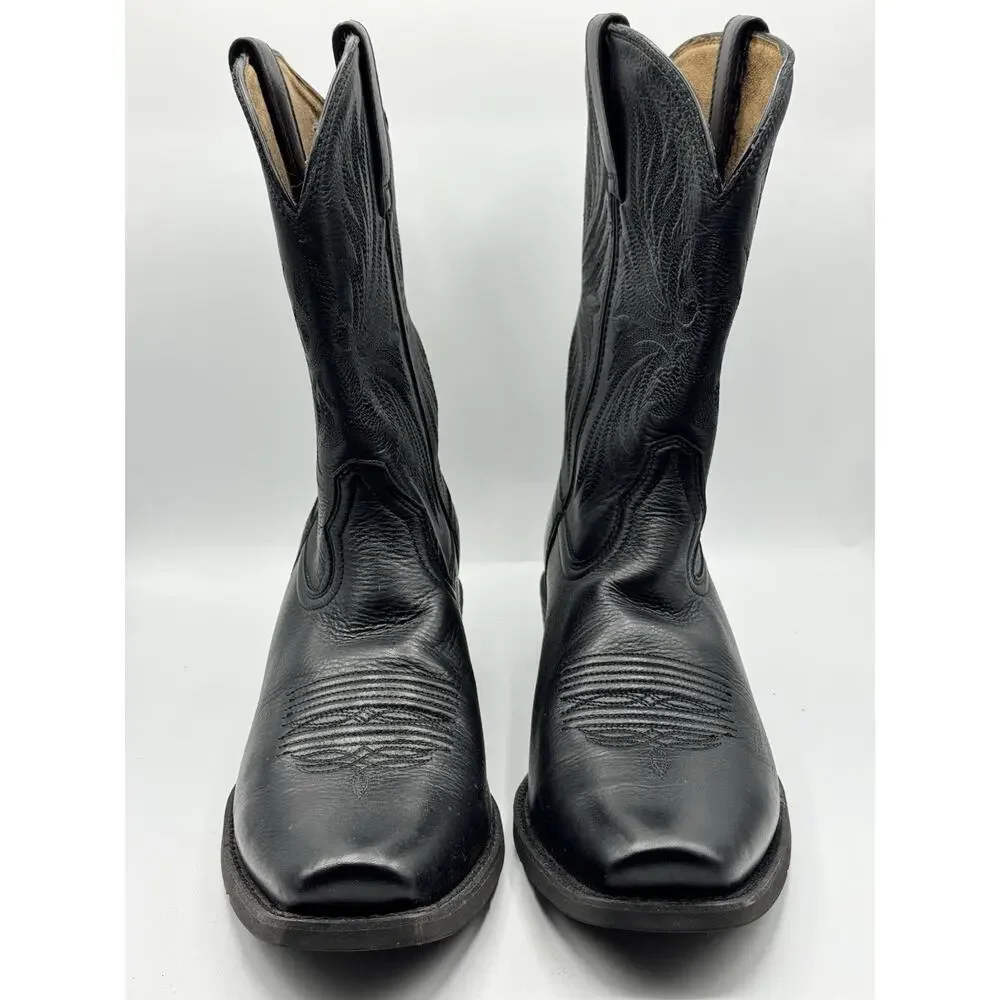 ARIAT SPORT BLACK COWHIDE LEATHER CUTTER TOE COWBOY BOOTS #10063960 MEN'S 12D